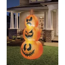 4 Ft Light-Up Pumpkin Stack Inflatable Decoration at Spirit Halloween