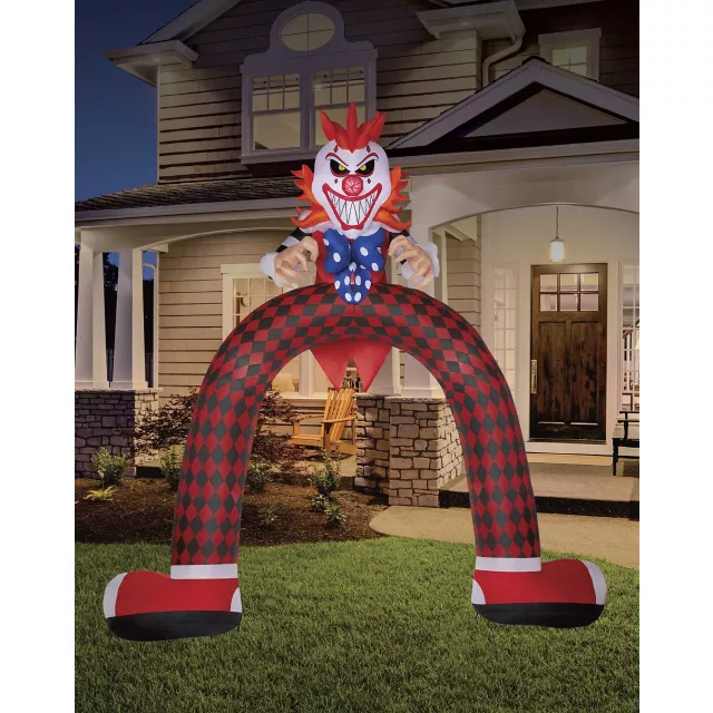 12 Ft LED Scary Clown Archway Inflatable Decoration at Spirit Halloween