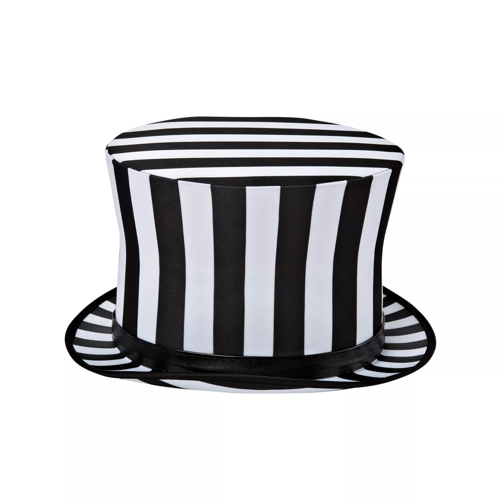 Black and White Striped Top Hat