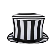 Black and White Striped Top Hat at Spirit Halloween