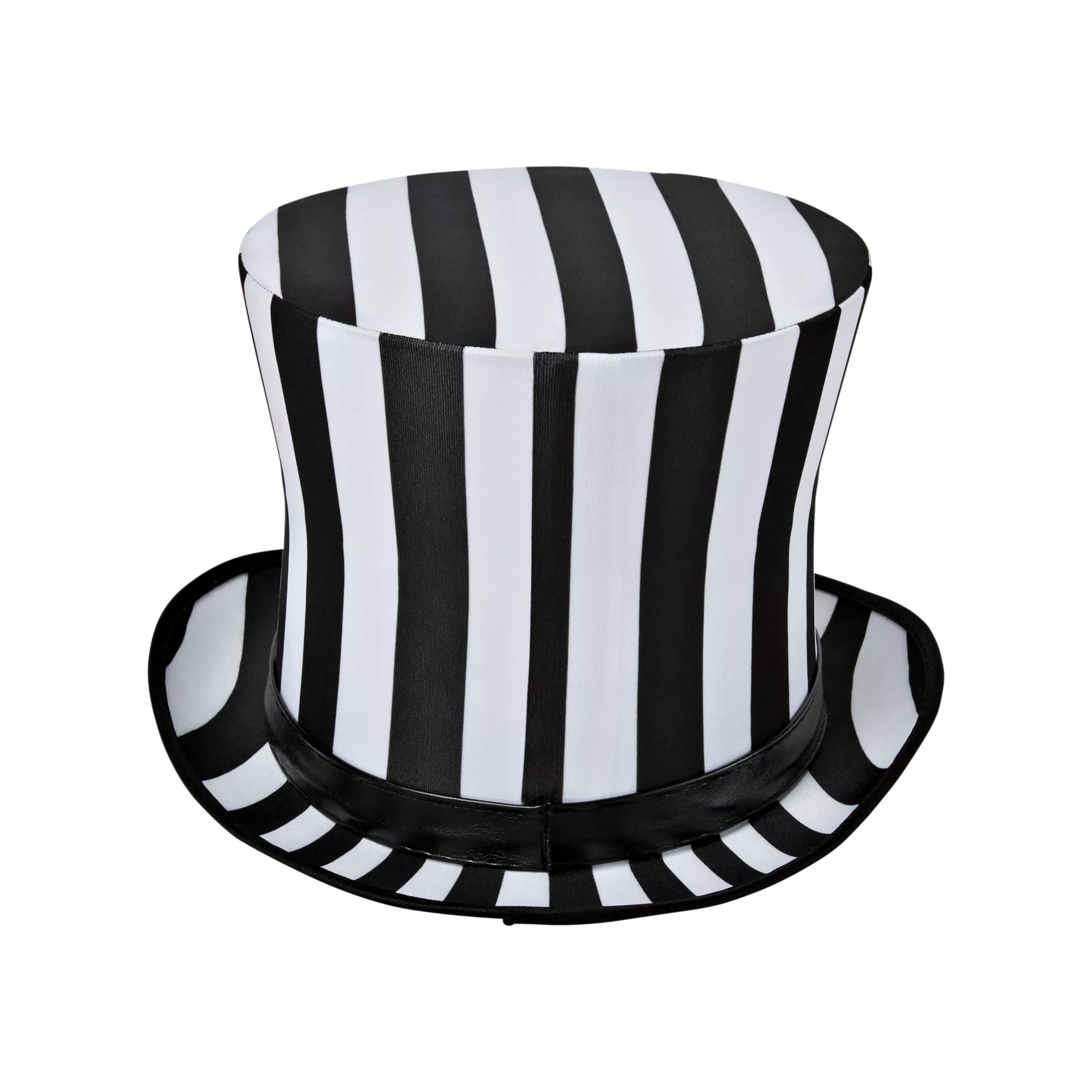 Black and White Striped Top Hat