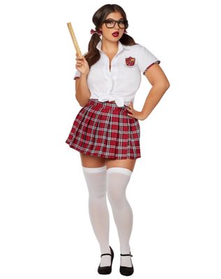 Women Sexy Lingerie School Girl Uniform Mini Skirt T-shirt Crop Tops  Cosplay Set