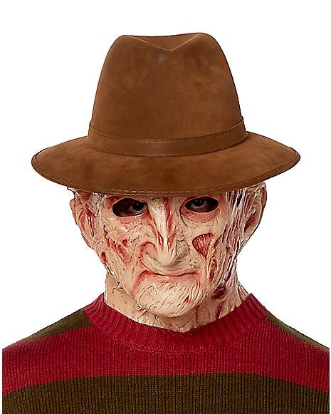 A NIGHTMARE ON ELM STREET 4 DELUXE FREDDY KRUEGER MASK WITH FEDORA HAT 