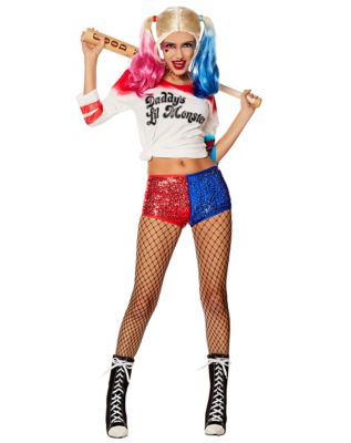 Adult Harley Quinn Sequin Costume - Suicide Squad - Spencer's