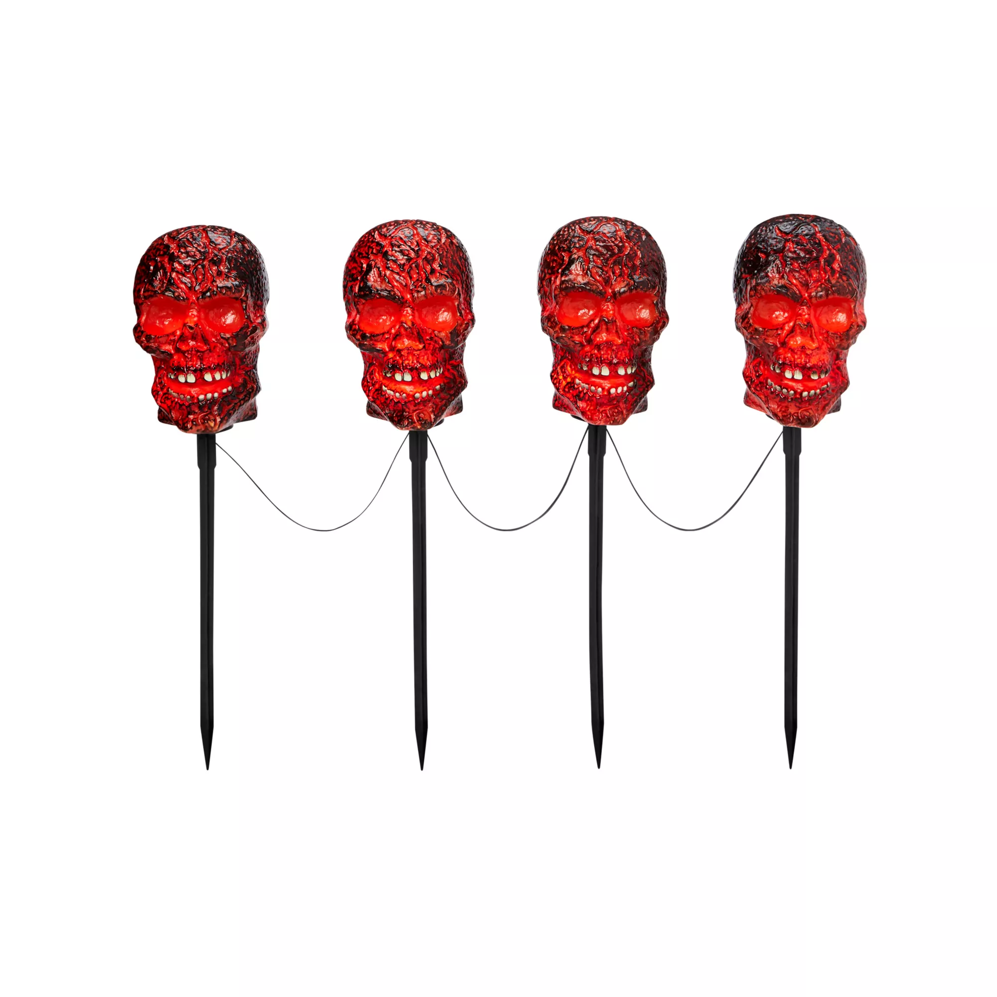 Light-Up LED Burning Skull Pathway Markers at Spencer's