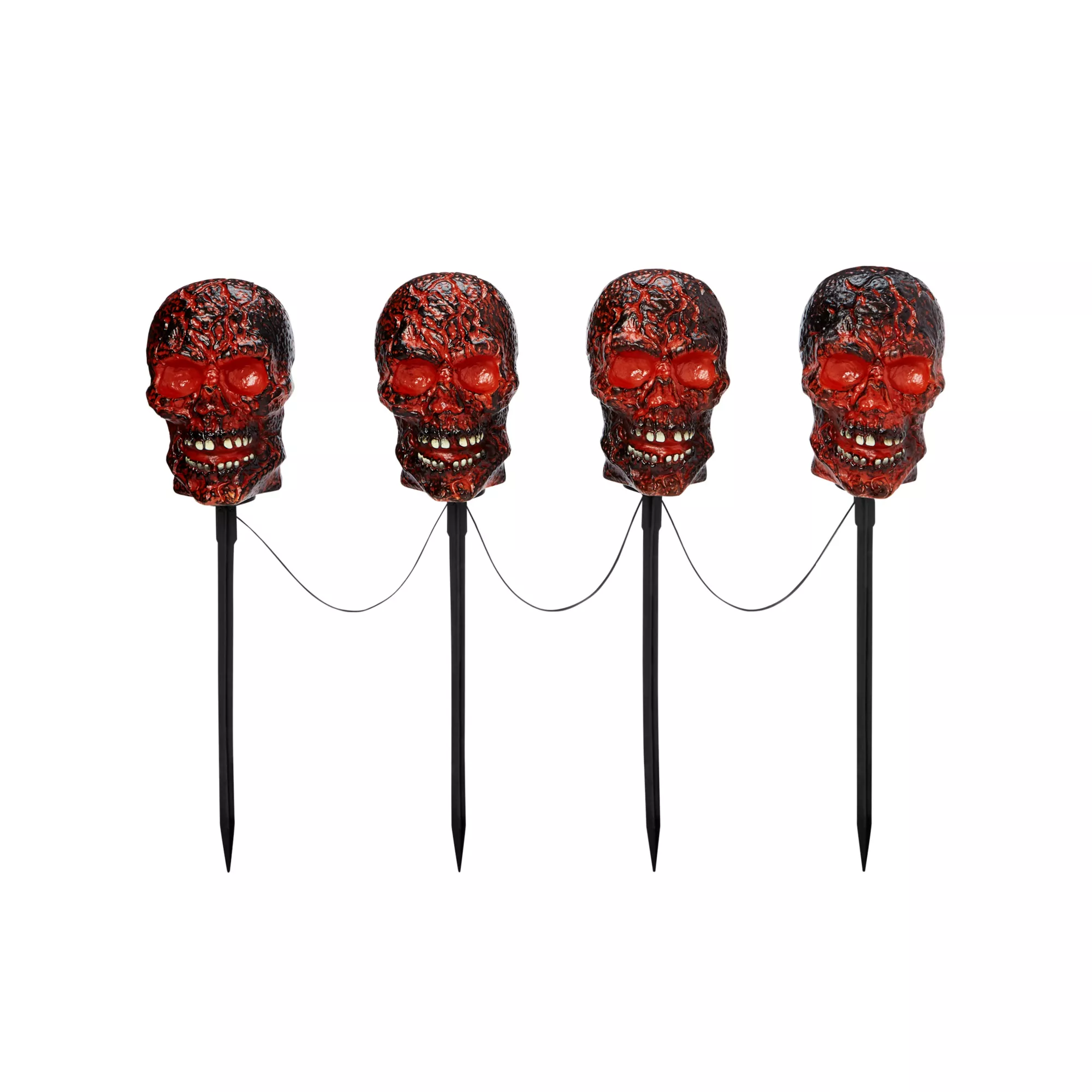 Light-Up LED Burning Skull Pathway Markers at Spencer's