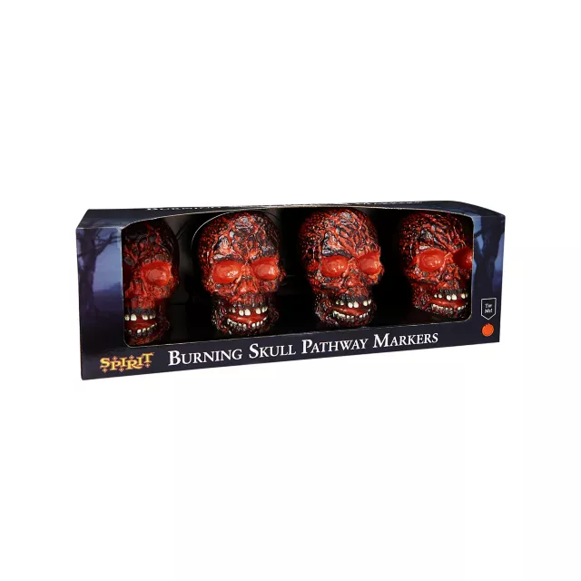 Light-Up LED Burning Skull Pathway Markers at Spencer's