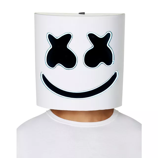Adult Light-Up LED Marshmello Half Mask at Spencer's