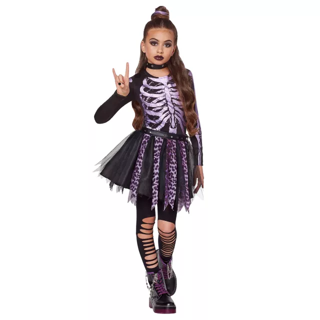 Kids Purple Punk Gothic Skeleton Costume at Spirit Halloween