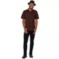 Pumpkin Print Button Down Shirt at Spencer's