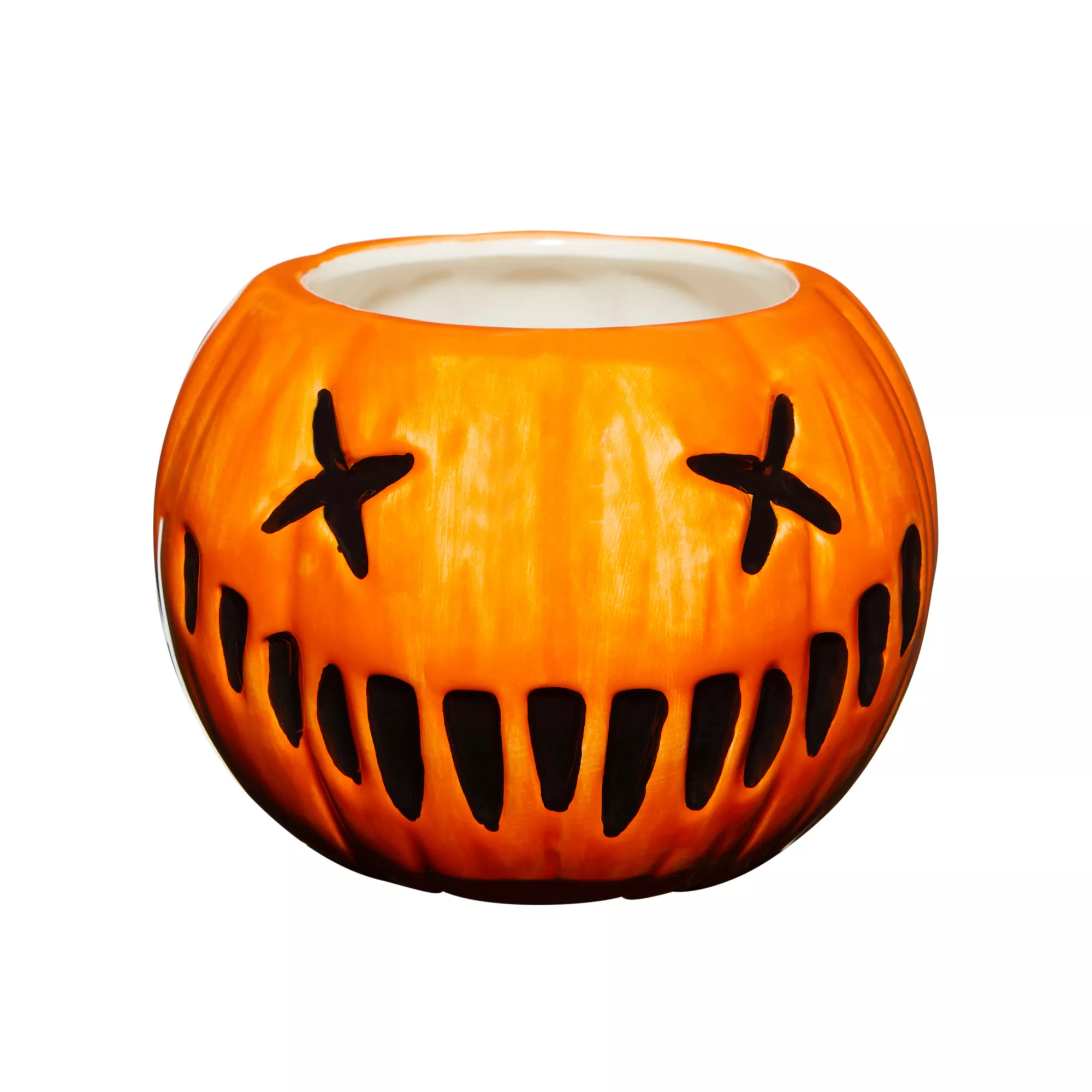 Molded Pumpkin Coffee Mug 30 oz. - Trick 'r Treat at Spirit Halloween