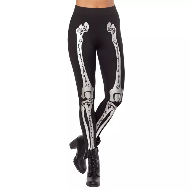 Adult Skeleton Leggings at Spencer's