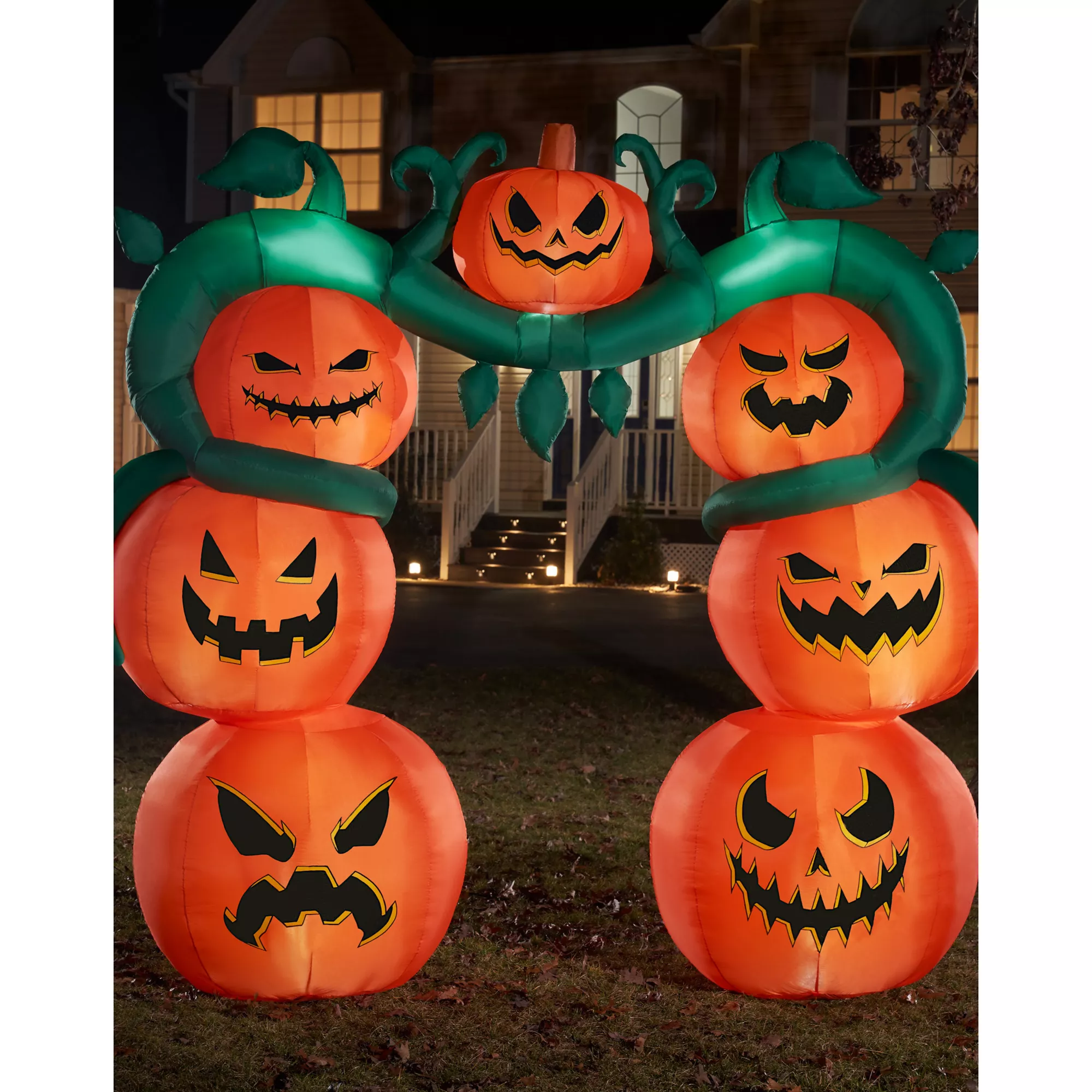 9 Ft Light-Up Jack-O'-Lantern Archway Inflatable Decoration at Spirit Halloween