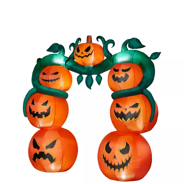 9 Ft Light-Up Jack-O'-Lantern Archway Inflatable Decoration at Spirit Halloween