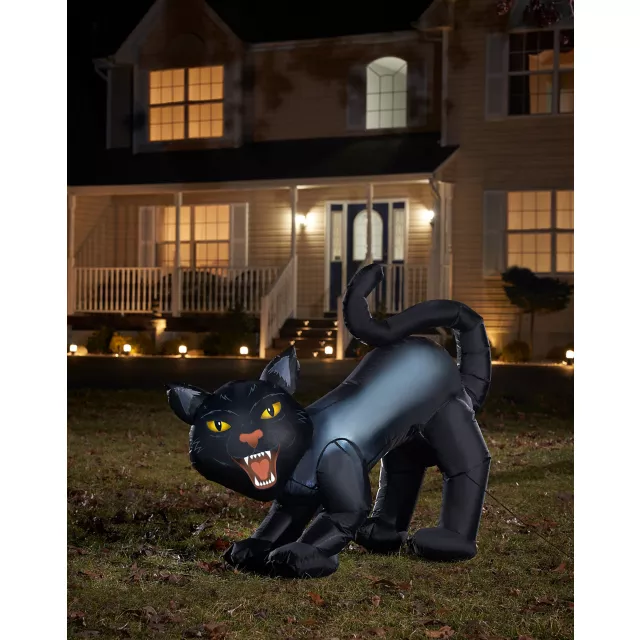 4 Ft Light-Up Scary Cat Inflatable - Decorations at Spirit Halloween