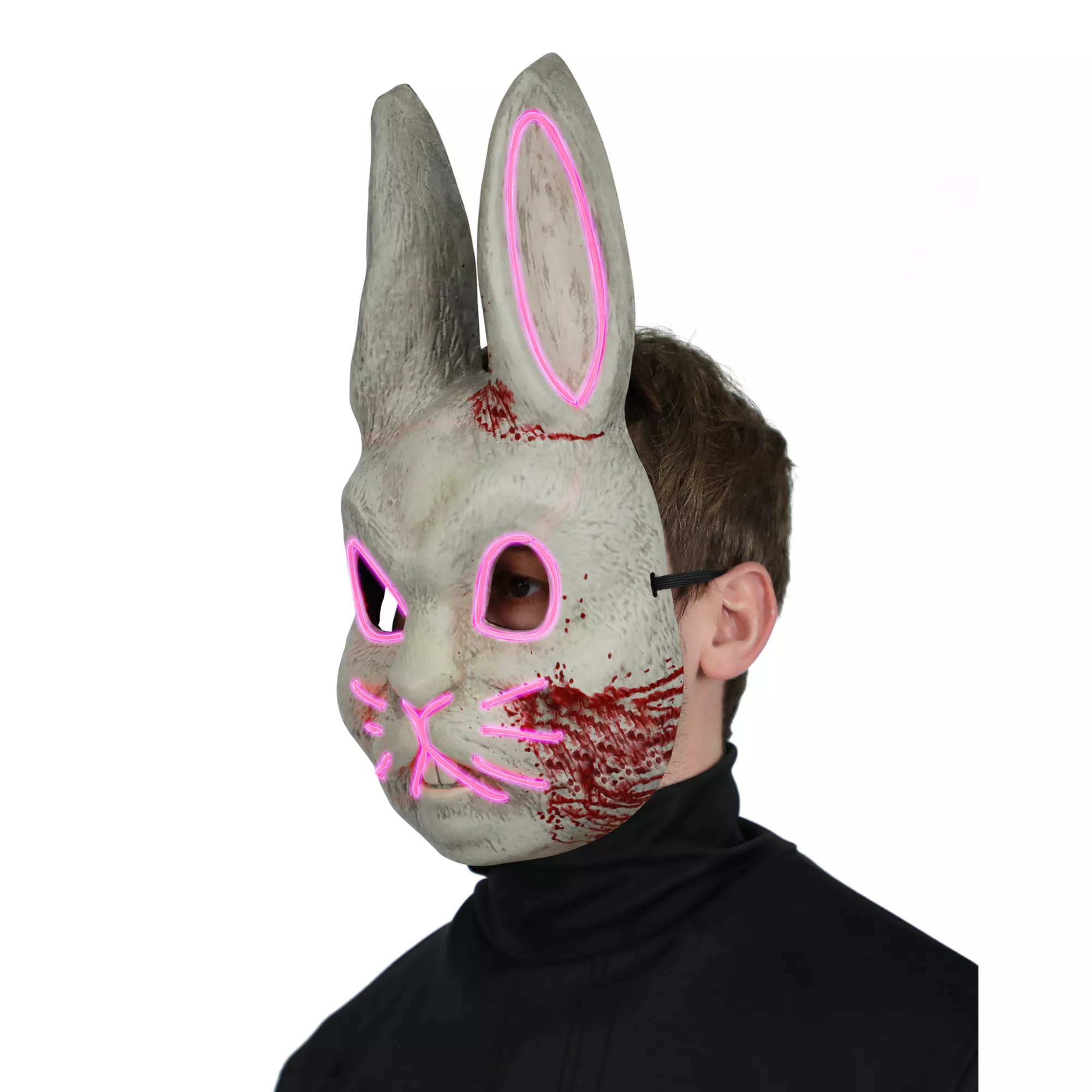 Light-Up EL Wire Bad Bunny Half Mask at Spencer's