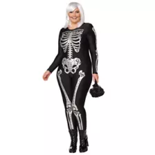 Adult Skeleton Plus Size Catsuit at Spirit Halloween