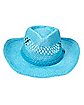 Blue Straw Cowboy Hat