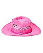 Pink Straw Cowboy Hat