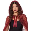 Adult Burgundy Lace Cape at Spirit Halloween