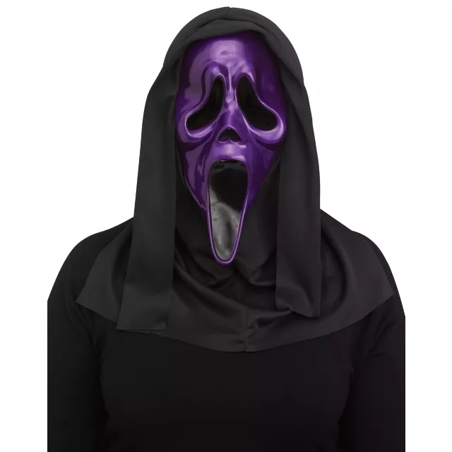 Purple Ghost Face Metallic Full Mask at Spencer's