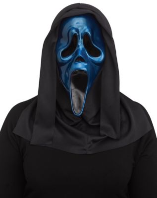 Blue Metallic Ghost Face Full Mask - Spencer's