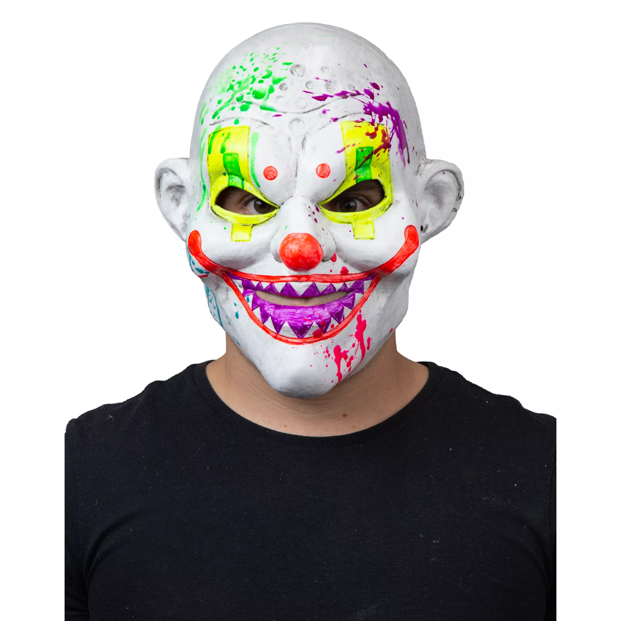 Black Light Neon Clown Full Mask at Spirit Halloween