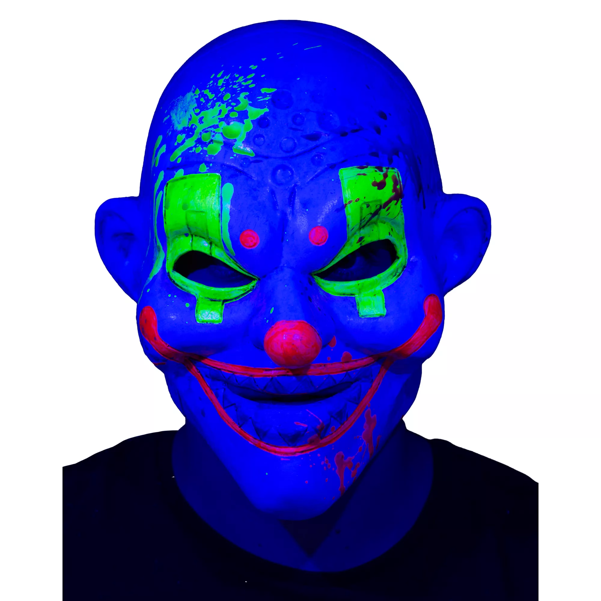 Black Light Neon Clown Full Mask at Spirit Halloween