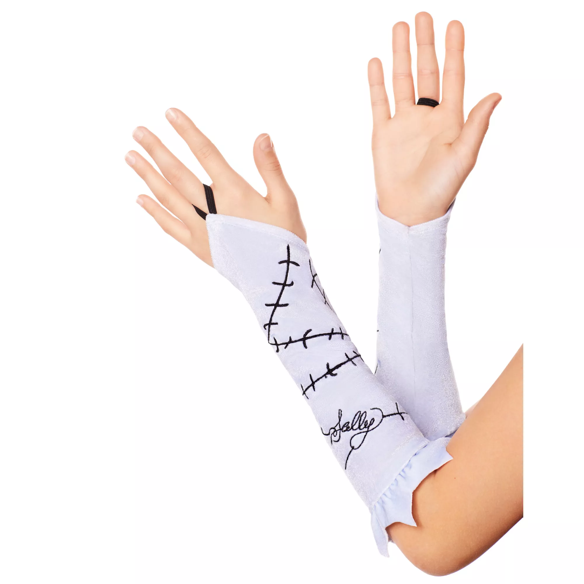 Kids Sally Ruffle Fingerless Gloves - The Nightmare Before Christmas at Spirit Halloween