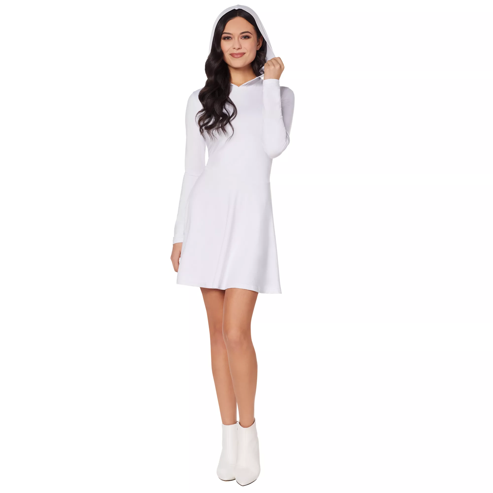 Adult White Long Sleeve Dress