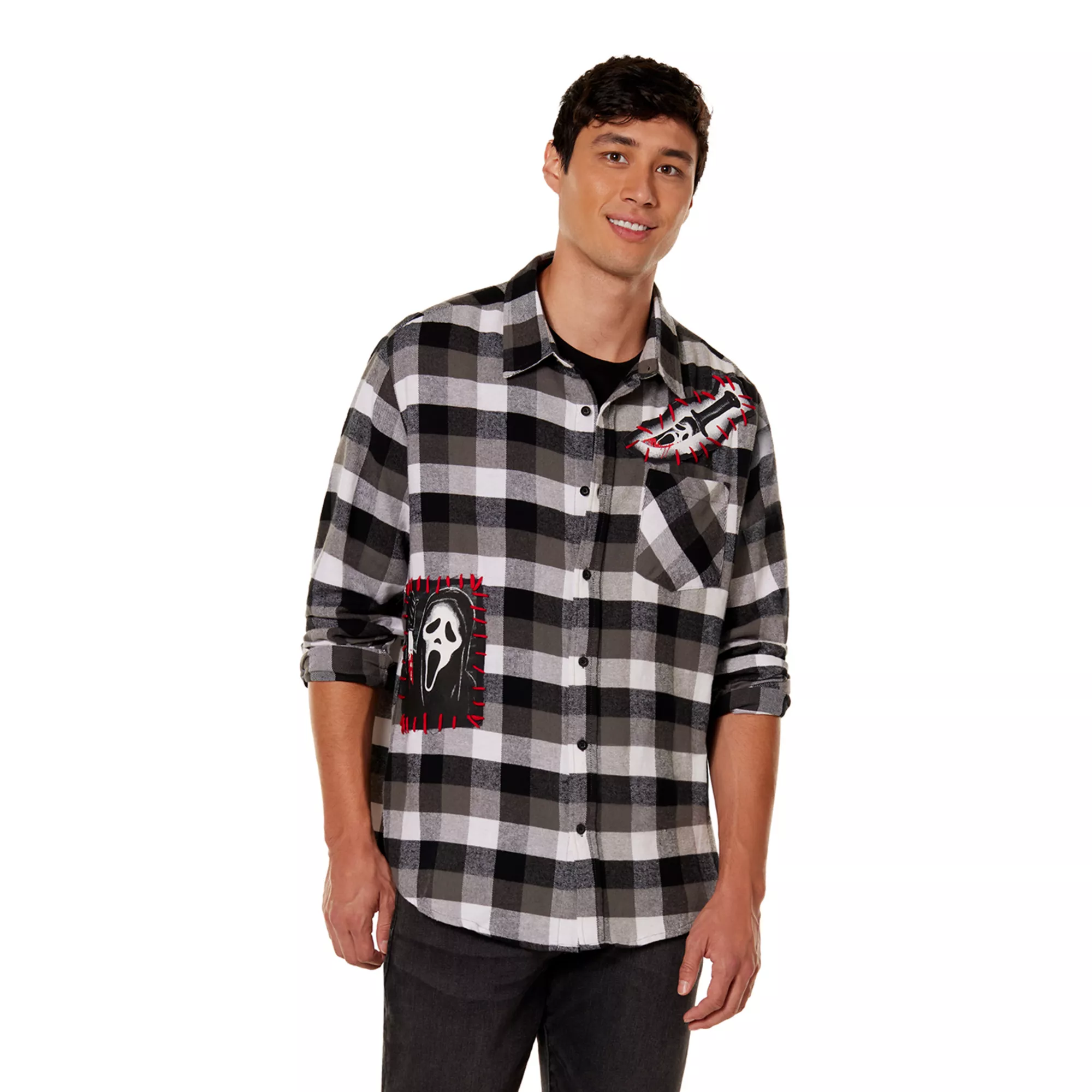 Adult Ghost Face Flannel Shirt at Spencer's