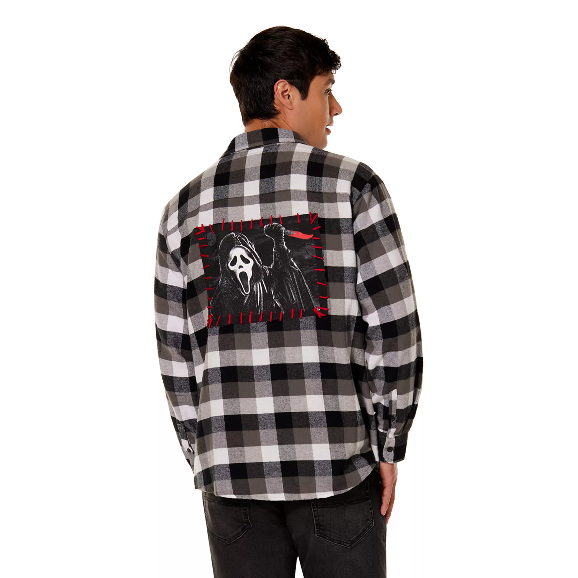 Adult Ghost Face Flannel Shirt at Spencer's