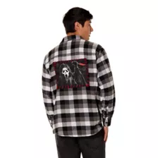 Adult Ghost Face Flannel Shirt at Spencer's
