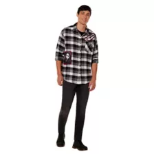 Adult Ghost Face Flannel Shirt at Spencer's