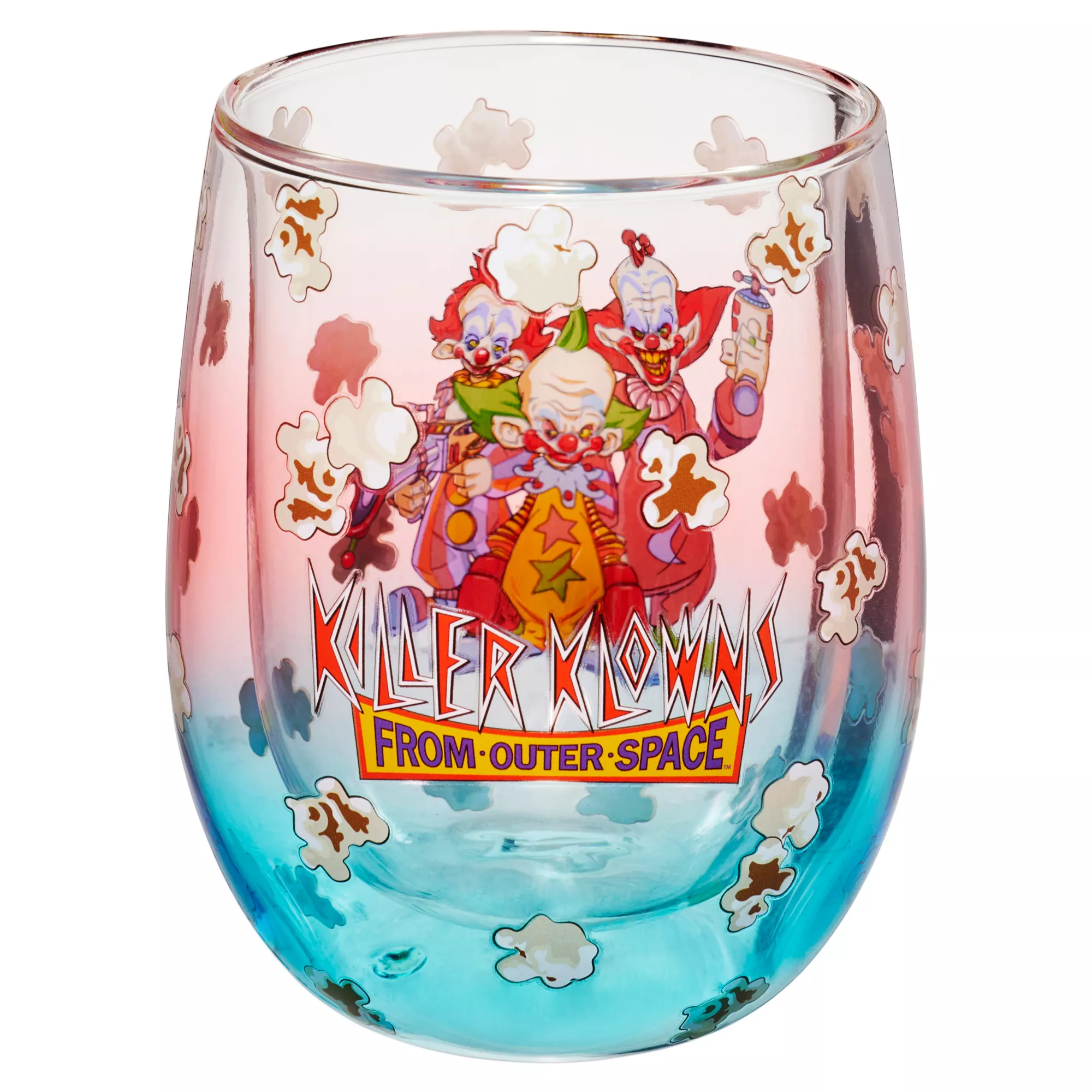Popcorn Killer Klowns from Outer Space Stemless Wine Glass - 13 oz. at Spirit Halloween