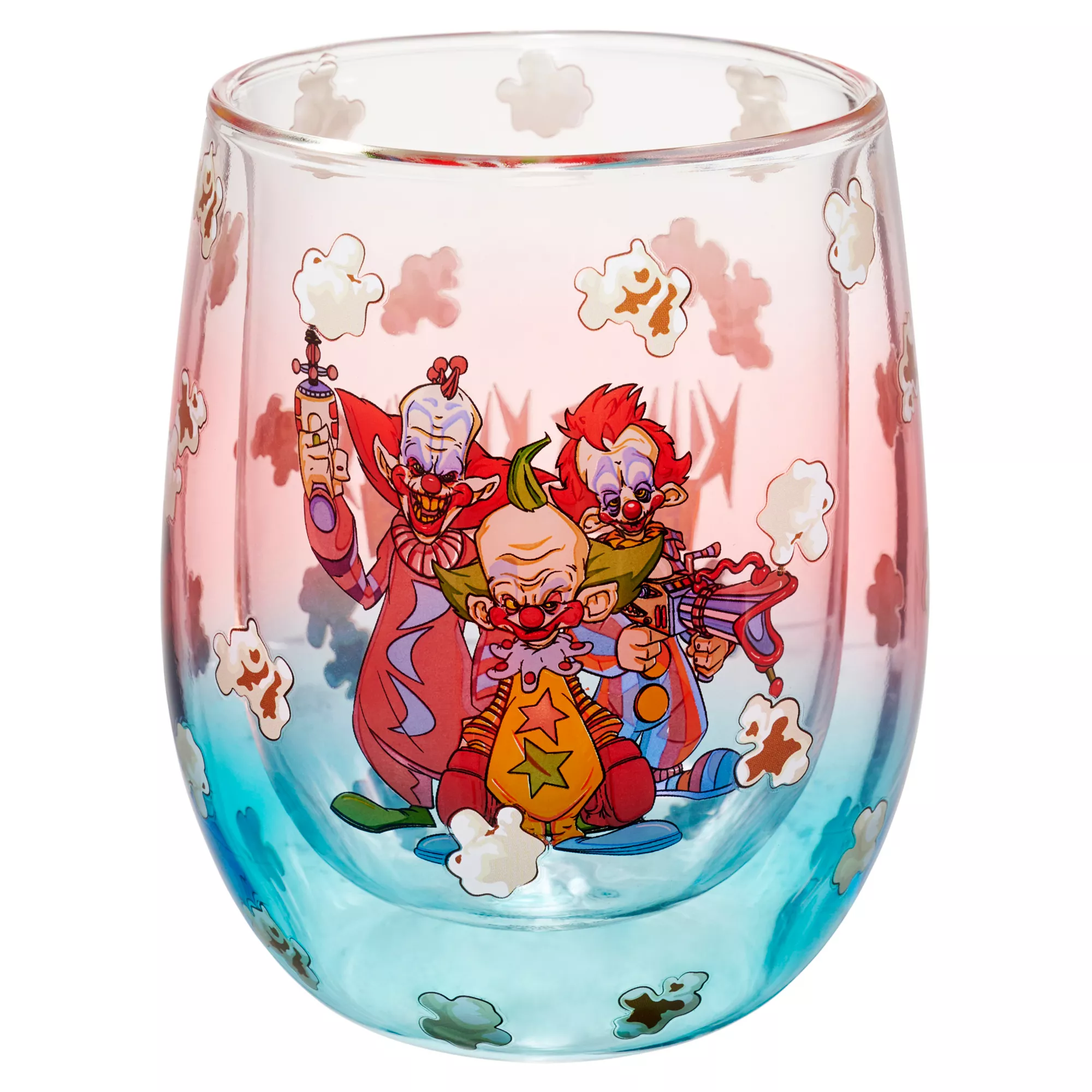 Popcorn Killer Klowns from Outer Space Stemless Wine Glass - 13 oz. at Spirit Halloween