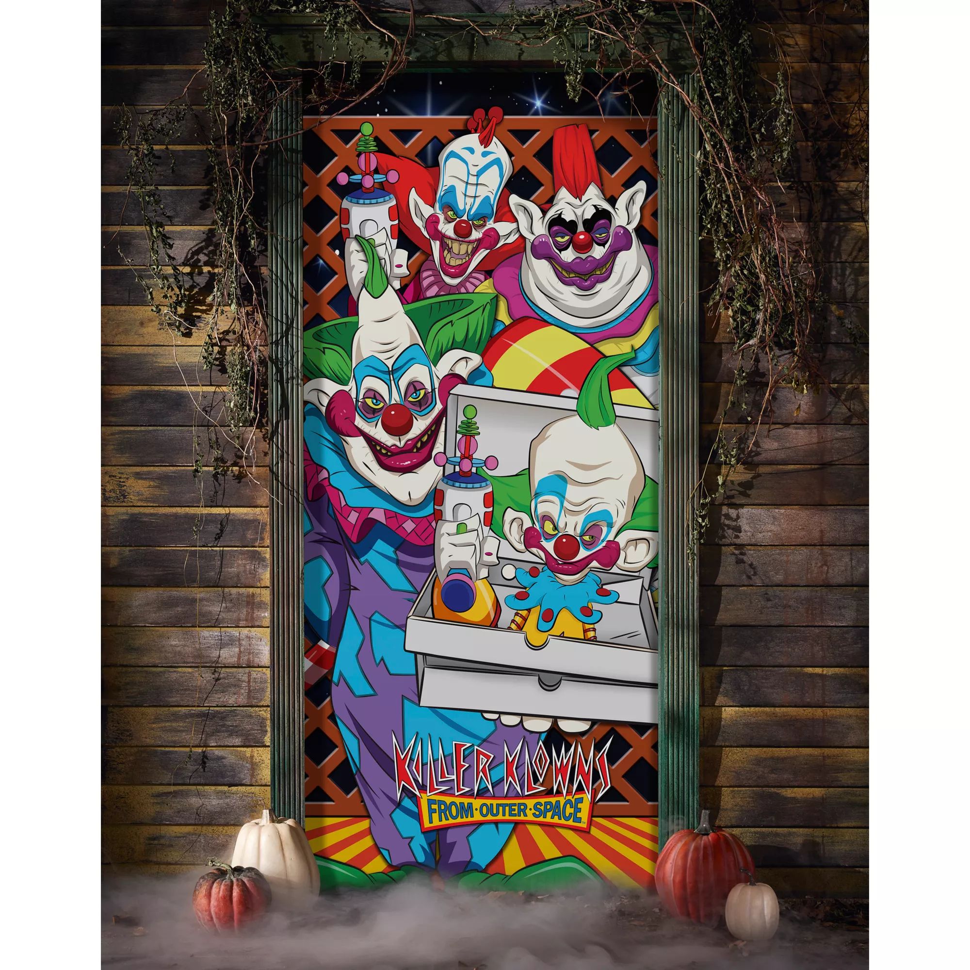 Killer Klowns from Outer Space Door Cover at Spirit Halloween