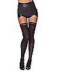 Black Skull Lace Thigh High Stockings