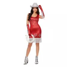 Adult Red Cowgirl Dress Costume at Spirit Halloween