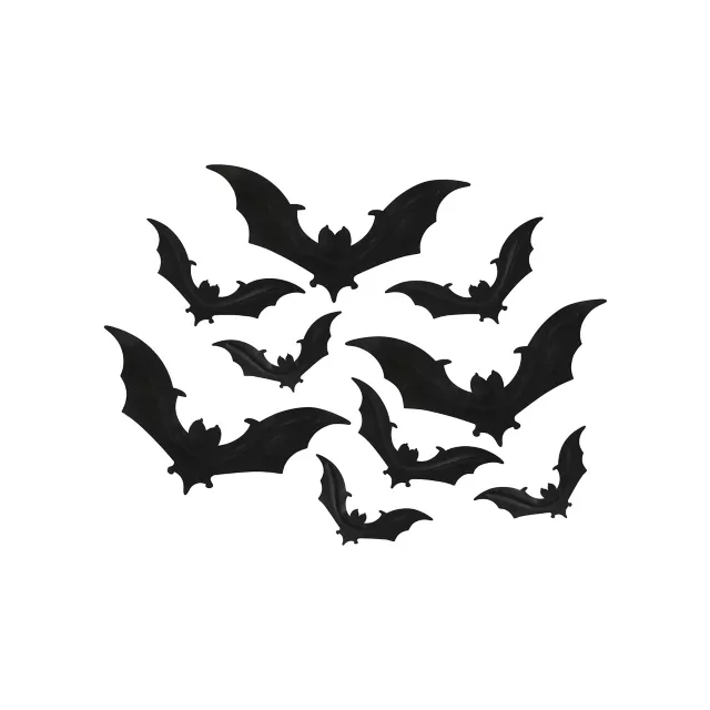 Gothic Noir Bat Decals - 9 Pack at Spencer's