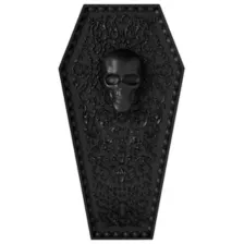 Gothic Noir Skull Coffin Sign at Spirit Halloween