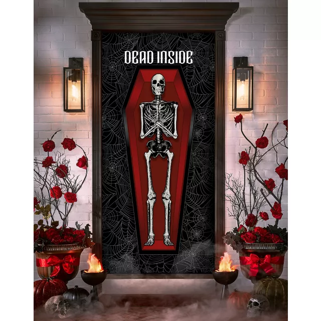 Gothic Noir Skeleton Door Cover at Spirit Halloween