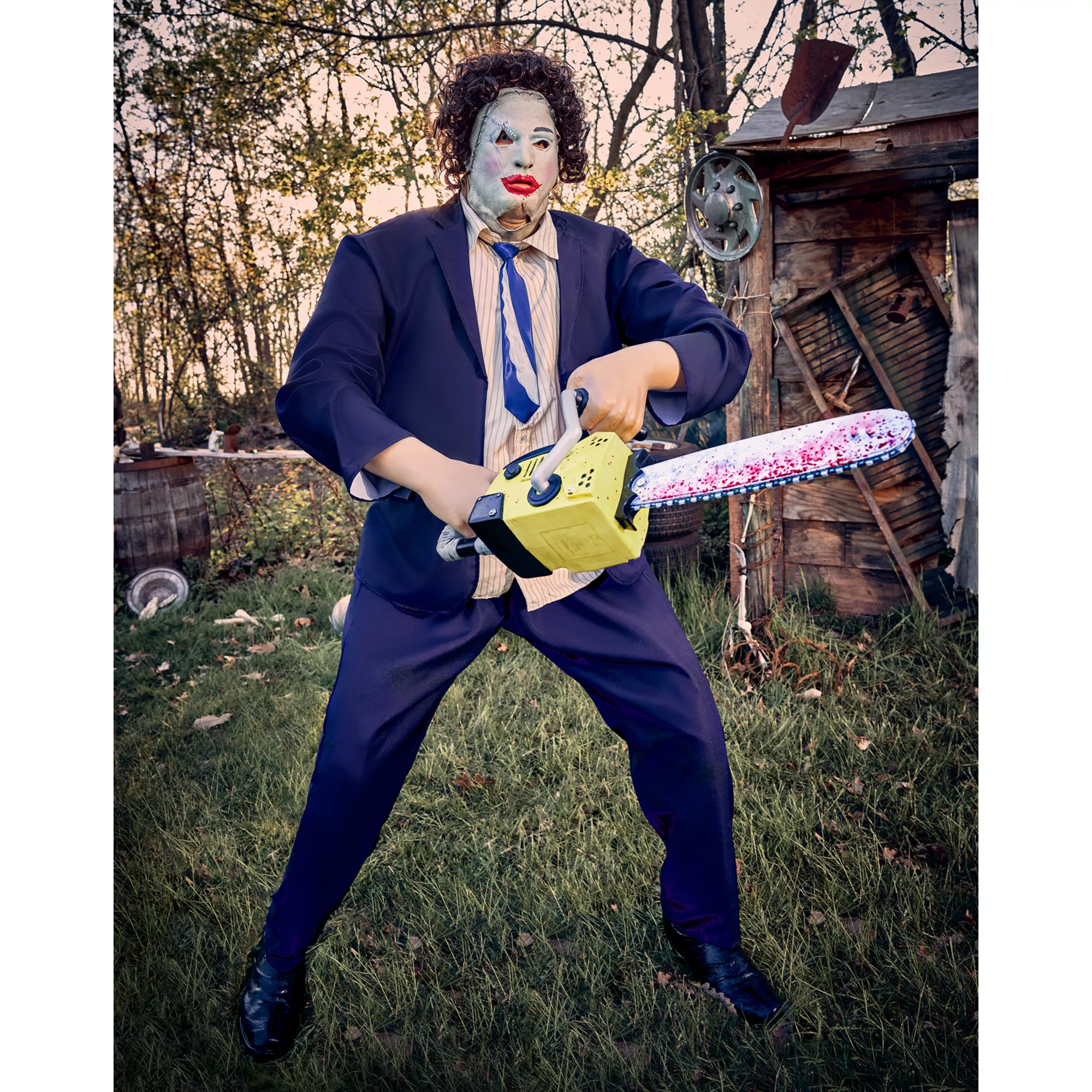 6 Ft Leatherface: Pretty Woman Mask Animatronic - The Texas Chainsaw Massacre at Spirit Halloween