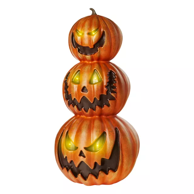 2.4 Ft Light-Up Pumpkin Stack Decoration at Spirit Halloween