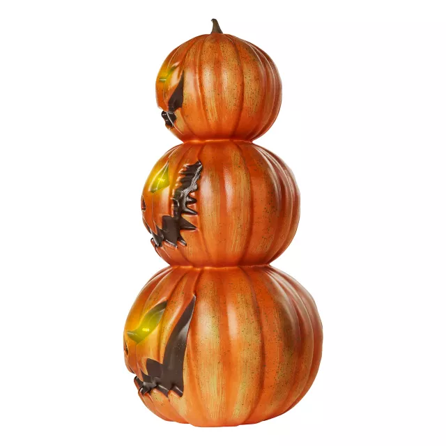 2.4 Ft Light-Up Pumpkin Stack Decoration at Spirit Halloween
