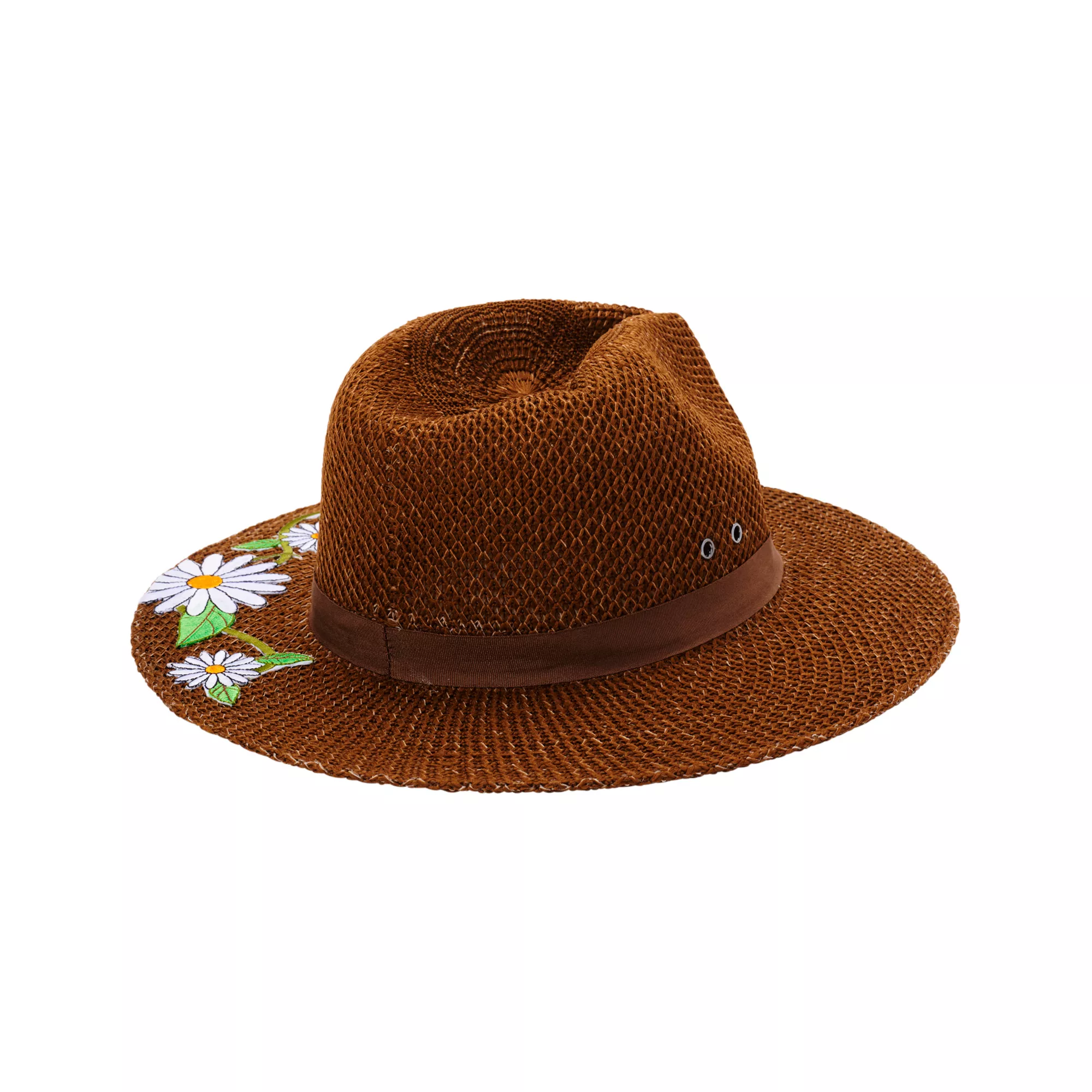 '60s Flower Embroidered Hippie Hat at Spencer's