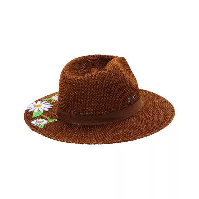 '60s Flower Embroidered Hippie Hat at Spencer's