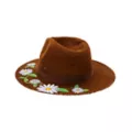 '60s Flower Embroidered Hippie Hat at Spencer's
