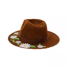 '60s Flower Embroidered Hippie Hat at Spencer's