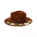 '60s Flower Embroidered Hippie Hat at Spencer's